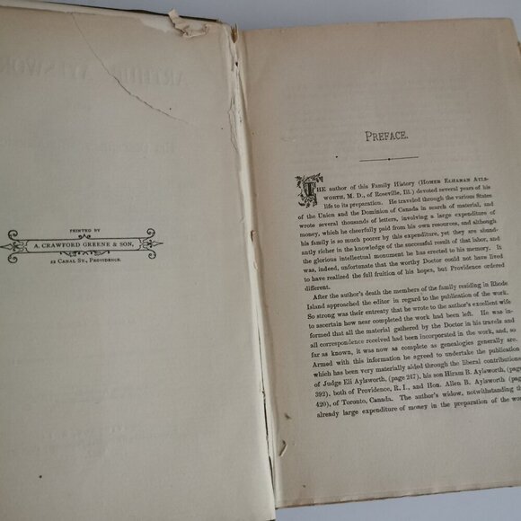 1887 Arthur Aylsworth Descendants in America Book CONDITION Genealogy Family - Picture 6 of 11